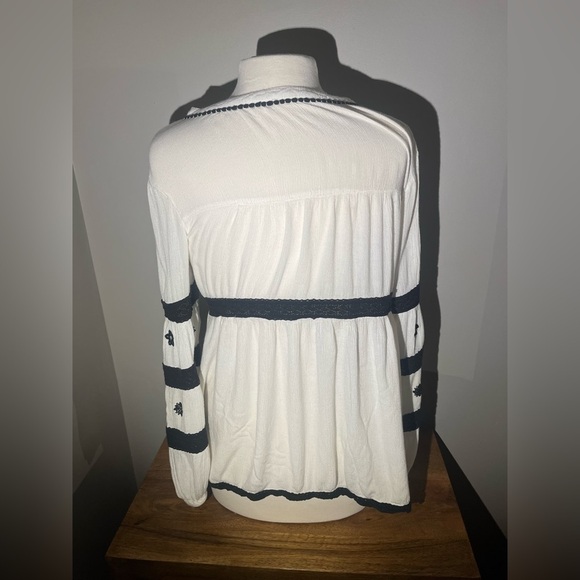 Free People | Iris Boho Top M B&W pheasant - Picture 8 of 11